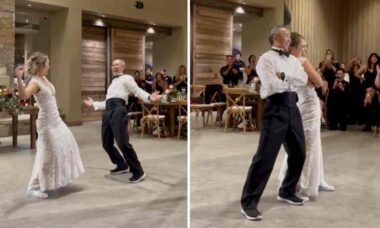 Vídeo: No casamento da filha, pai da noiva rouba a cena com passos de dança impressionantes