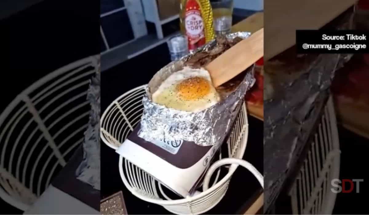 Couple goes viral cooking using a clothes iron