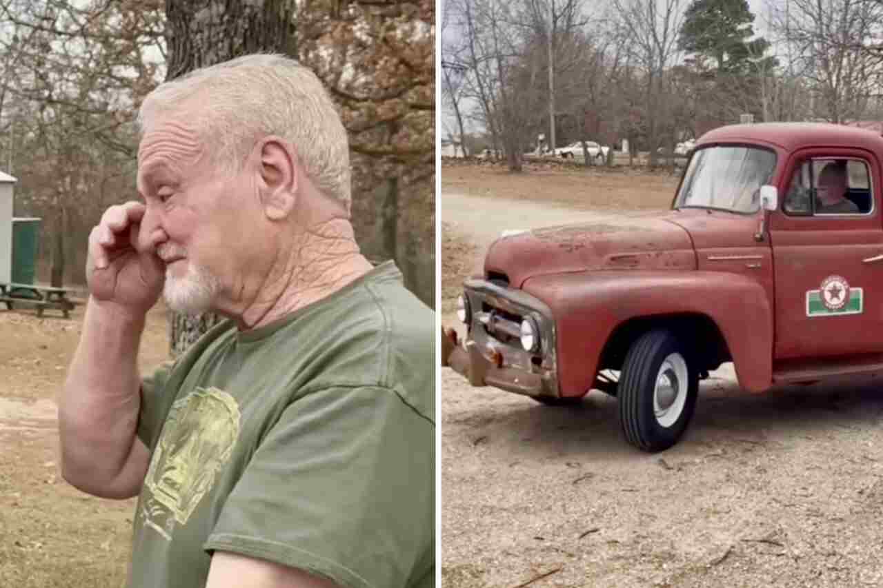 Video commovente: Uomo sorprende il nonno con il restauro del suo camion del 1954